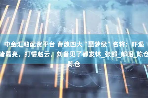 中金汇融配资平台 曹魏四大“噩梦级”名将：吓退诸葛亮，打懵赵云，刘备见了都发怵_张郃_郝昭_陈仓