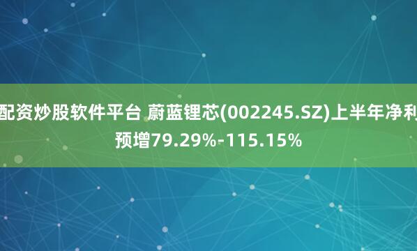 配资炒股软件平台 蔚蓝锂芯(002245.SZ)上半年净利预增79.29%-115.15%
