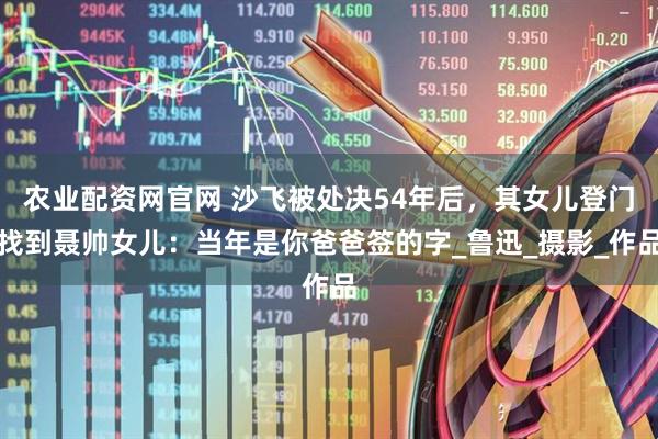 农业配资网官网 沙飞被处决54年后，其女儿登门找到聂帅女儿：当年是你爸爸签的字_鲁迅_摄影_作品